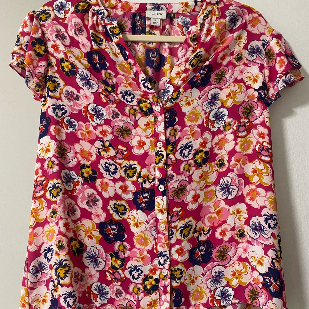 J. Crew Women's Floral Pink Top